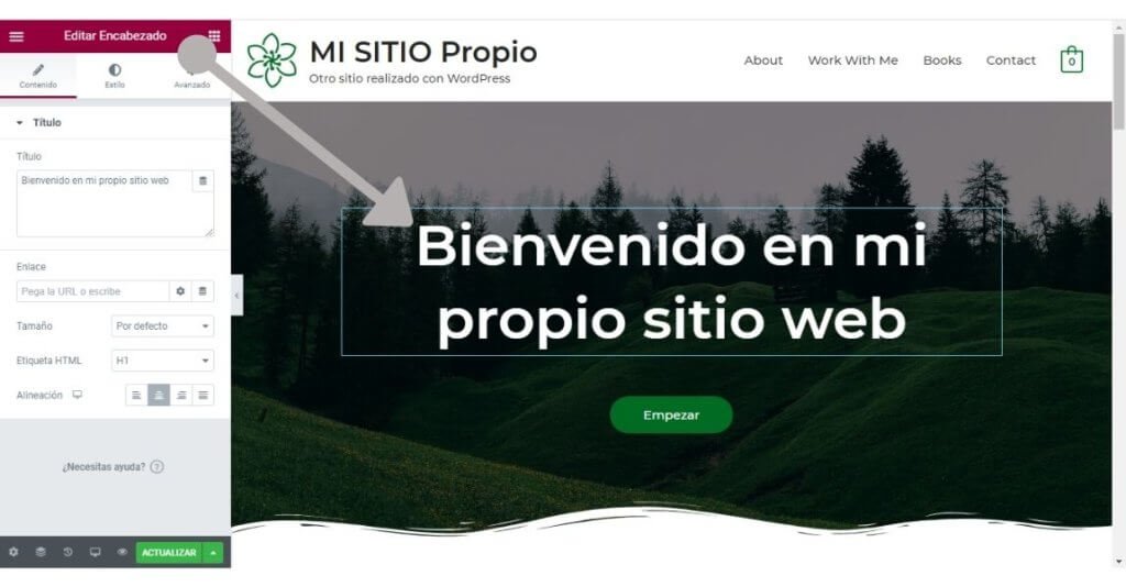 19 pasos para Crear sitio web desde cero, sin saber programar 49 Empezar a editar mi sitio web con elementor