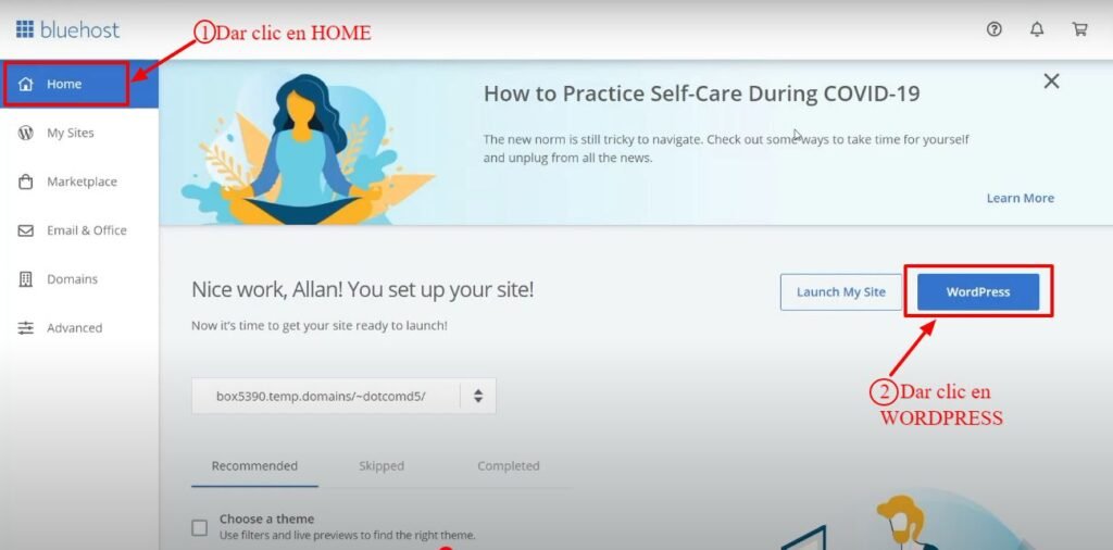 Crear un sitio web por tu cuenta propia 20 Instalar wordpress y Entrar en su escritorio