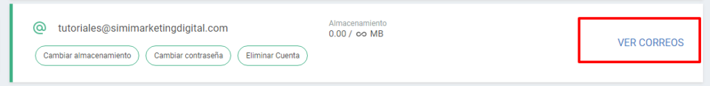 Cómo crear un correo corporativo en Hostgator Latam 7 Hacer clic en ver correos