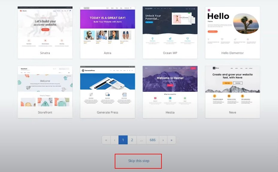 Crear un sitio web por tu cuenta propia 19 No instalar un tema todavia Saltar los pasos para crear tu sitio web en bluehost