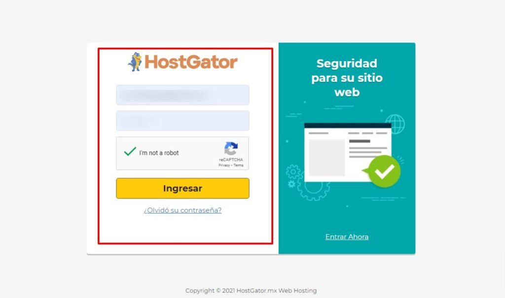 Cómo crear un correo corporativo en Hostgator Latam 2 Poner tus datos para acceder a tu cuenta de hosting