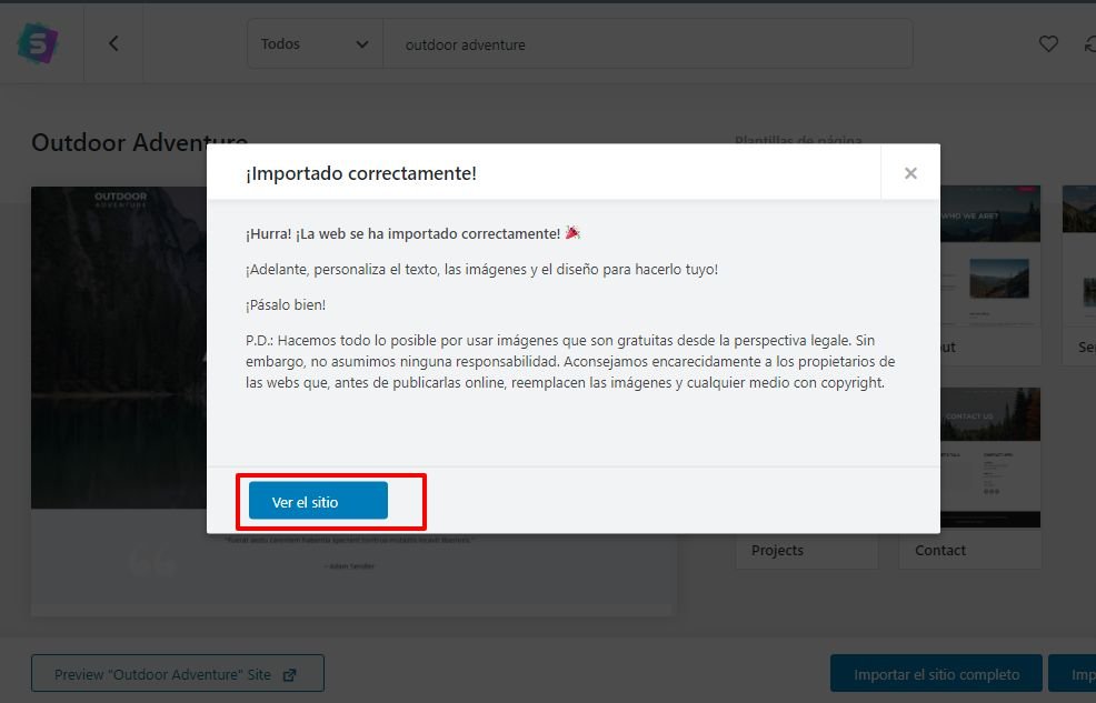 Crear un sitio web por tu cuenta propia 38 Ver la aparencia del sitio despues de importar la plantilla