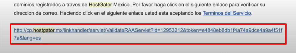 Crear una cuenta en hostgator México en minutos en 2025 21 Mensaje para onfirmar su correo en hostgator