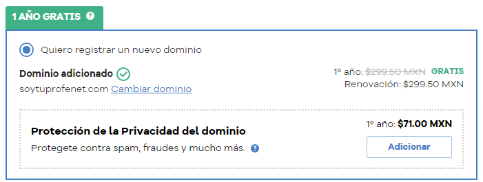 Crear un sitio web profesional para entrenador personal 8 Dominio disponible, felicidades