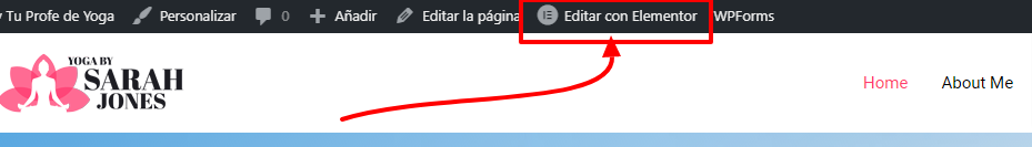 Crear un sitio web profesional para entrenador personal 36 Editar el sitio web con elementor
