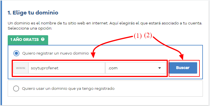 Crear un sitio web profesional para entrenador personal 7 Elegir un nombre de dominio para crear un sitio web para entrenador personal