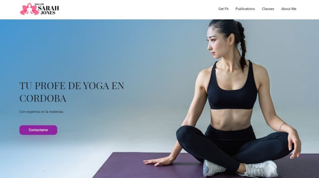 Crear un sitio web profesional para entrenador personal 2 Modelo de sitio web para entrenamiento de yoga