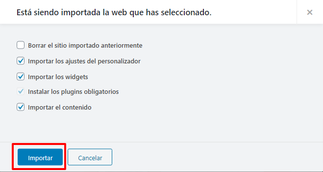 Crear un sitio web profesional para entrenador personal 33 importar plantillas