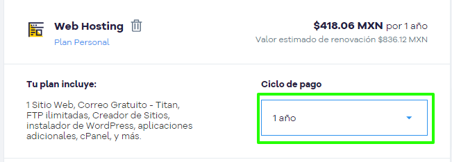 Guía completa para crear una cuenta en HOSTGATOR México en 2024 8 ciclo de pago en hostgator