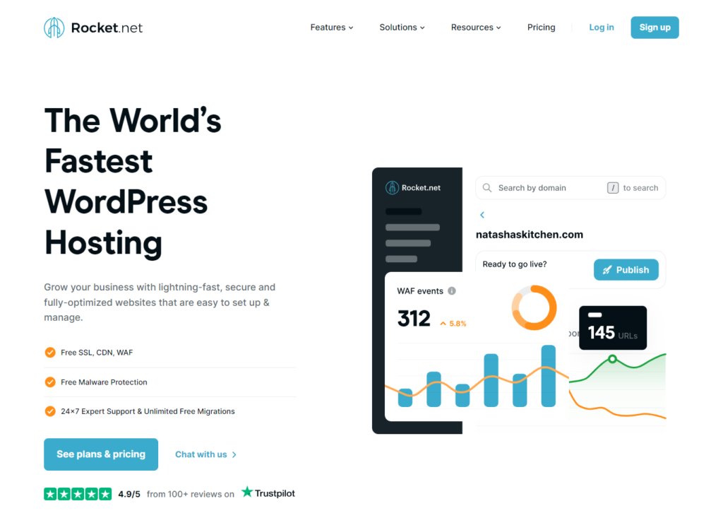Proveedores de Hosting Compartido más Rápidos en 2024 (Pruebas de Rendimiento) 7 Rocketnet view page
