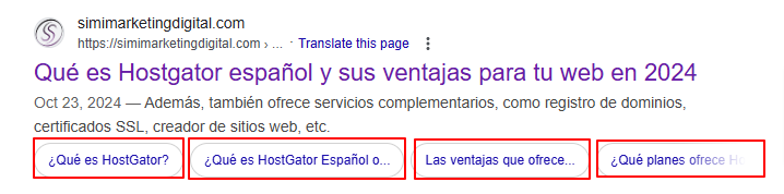 Cómo escribir una entrada de blog optimizada (Estructura + Ejemplos) 15 Ejemplo de resultados de búsqueda con enlaces de sección